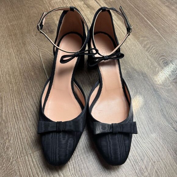 J. Crew | Millie Bow‎ Ankle Strap Heels in moiré - Picture 9 of 9